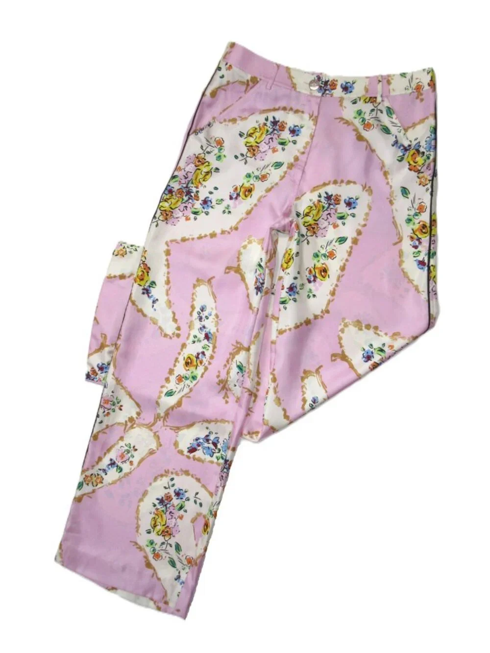 NWT Tory Burch Silk Cargo Pant in Pink Porcelain Floral Wide Leg Pants 4